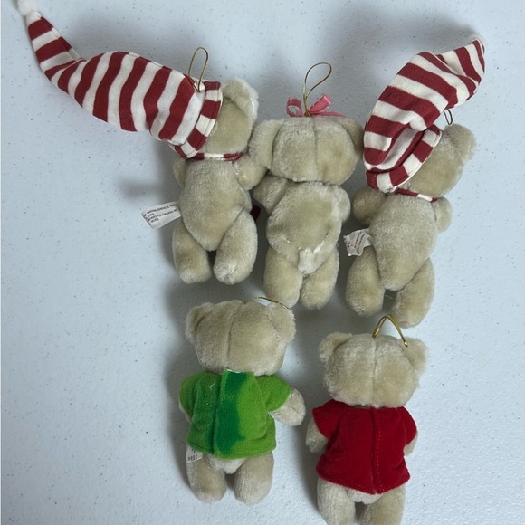 VTG Collins Co Showtime Bear Stuffed Plush Christmas Ornaments Lot of 5 Adjust - Picture 6 of 8